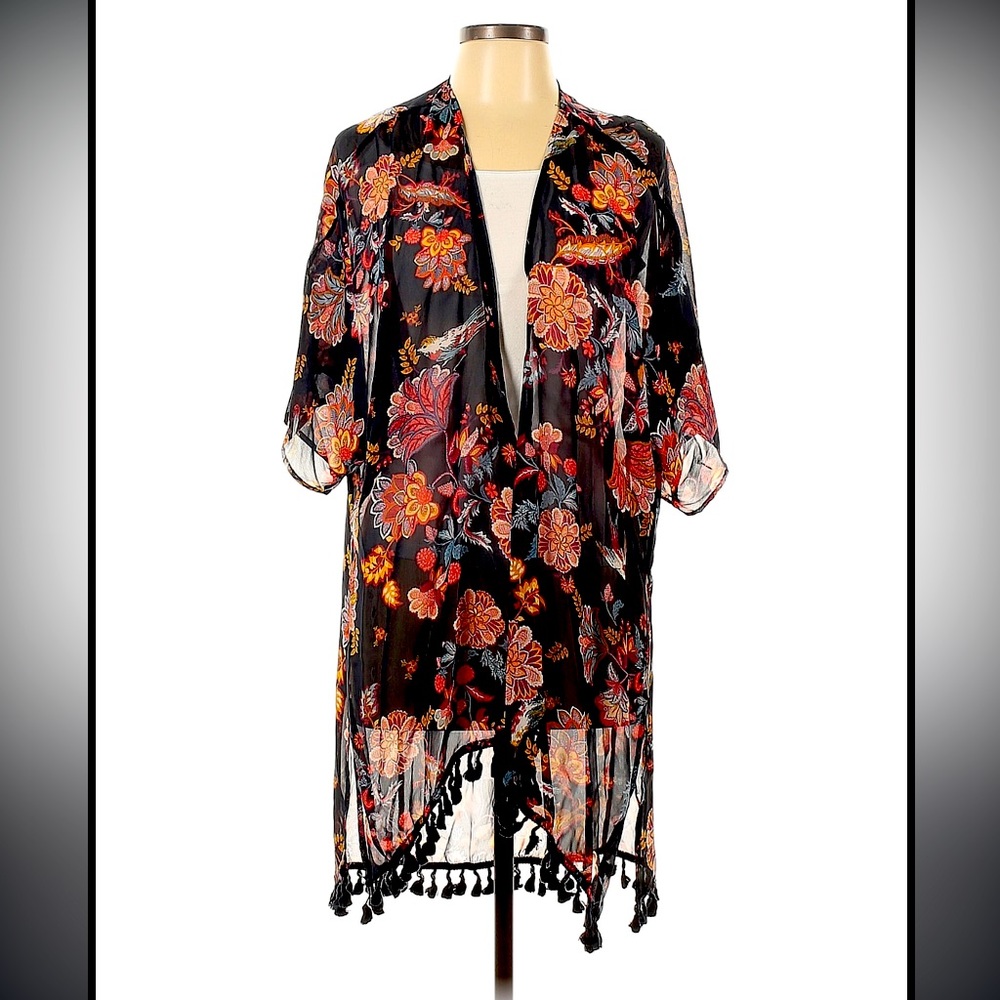 Alice Blue sheer colorful kimono. Size XL. Excellent condition.